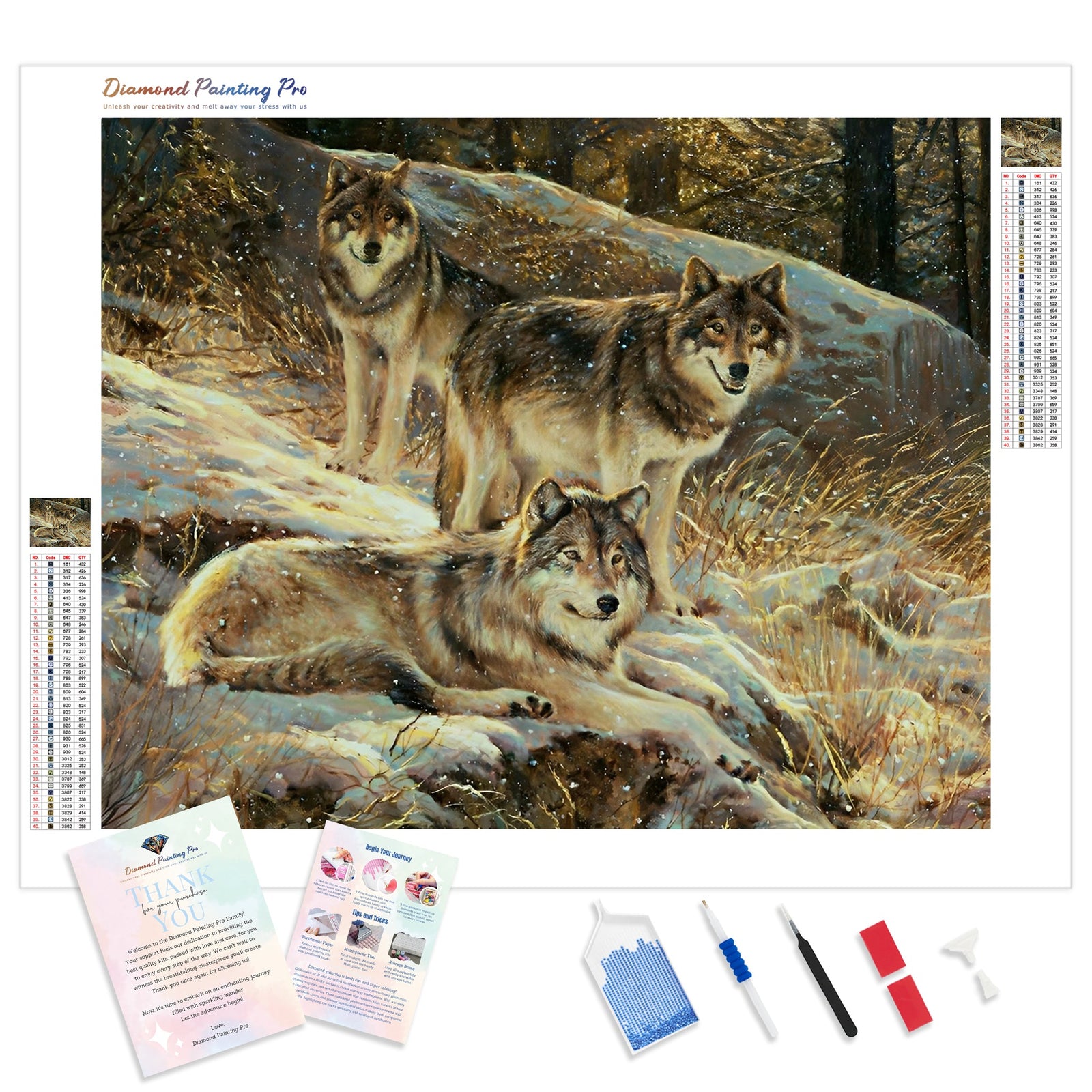 Wolf Packs | Diamond Painting Kit - Full Drill - Square or Round Diamonds with AB Drills Option