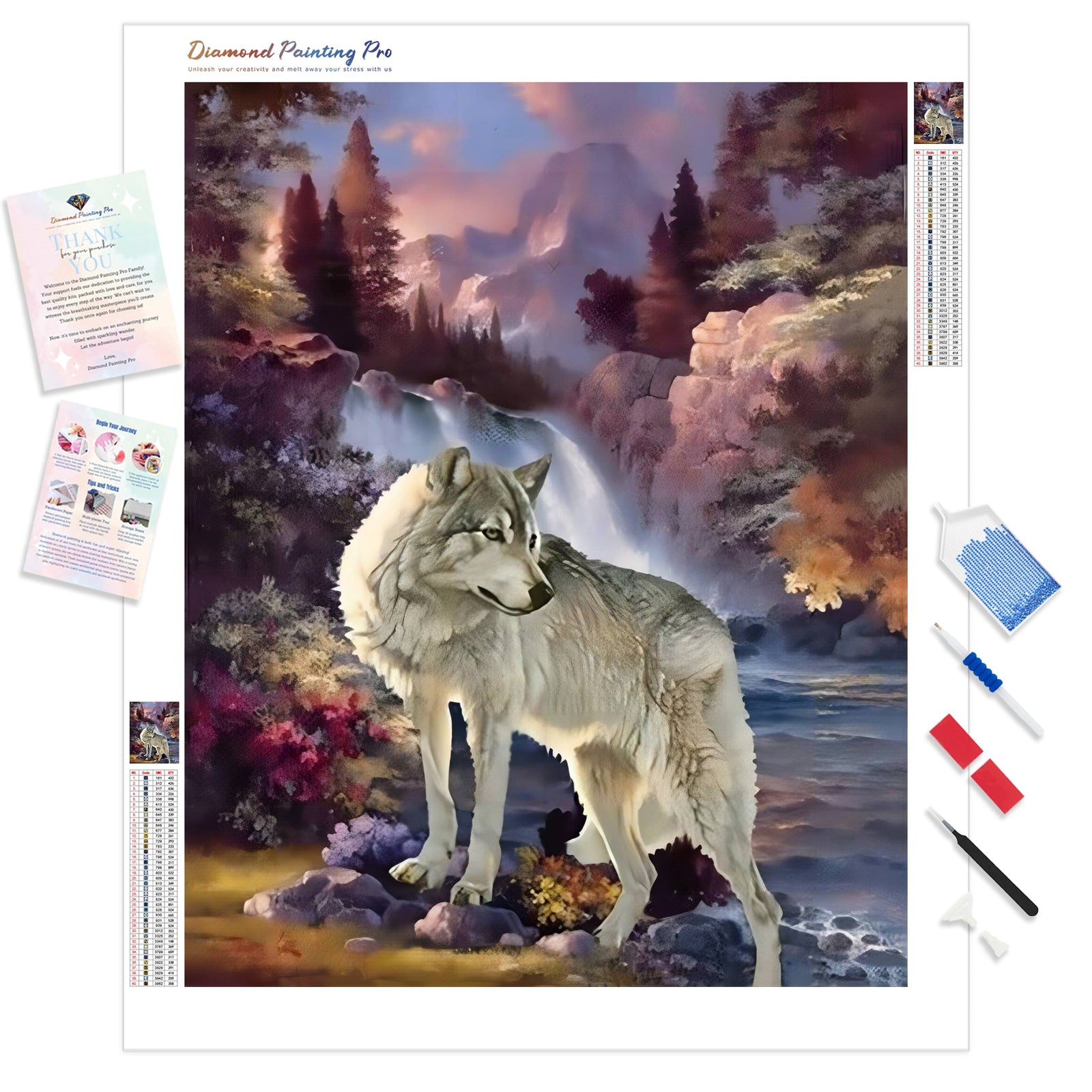 Wolf | Diamond Painting Kit - Full Drill - Square or Round Diamonds with AB Drills Option