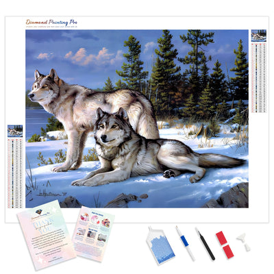 Wolves | Diamond Painting Kit - Full Drill - Square or Round Diamonds with AB Drills Option