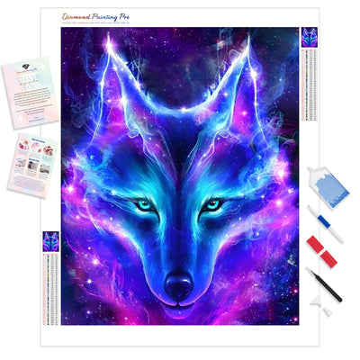 Colorful Wolf | Diamond Painting Kit - Full Drill - Square or Round Diamonds with AB Drills Option