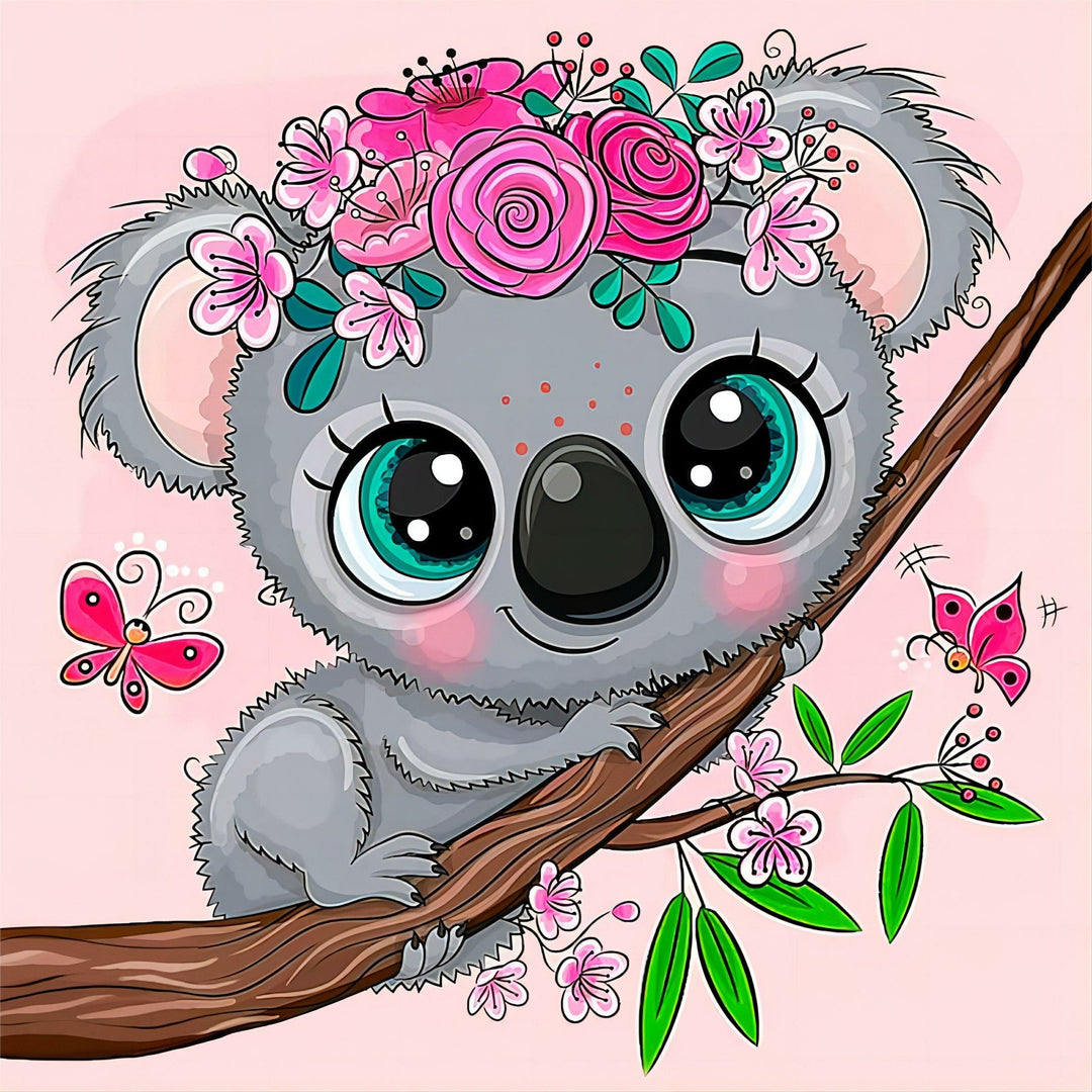 Blooms and Koala Hugs | Diamond Painting