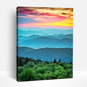 Sunset over Moutains | Paint By Numbers