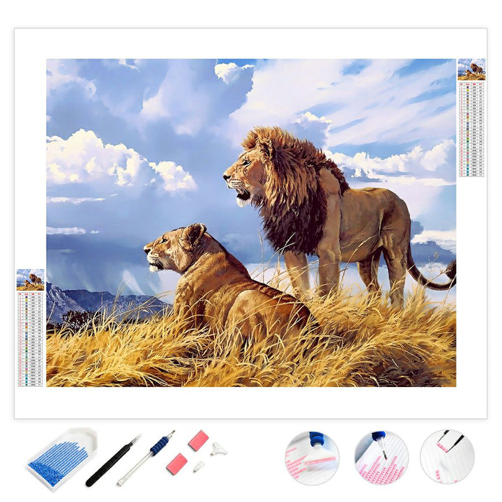 Lion and lioness | Diamond Painting