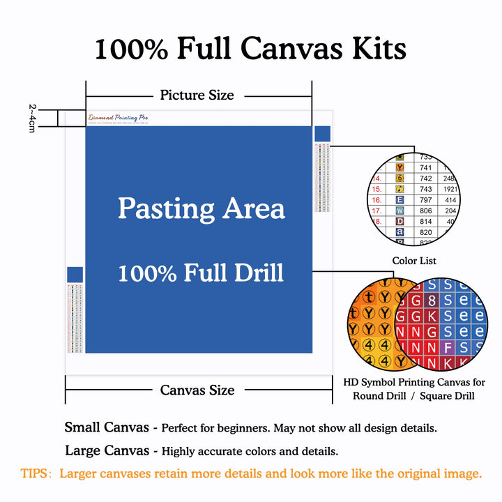 100% full canvas custom diamond painting kits