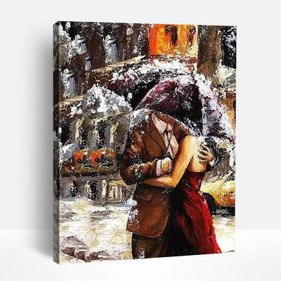 Couple under Umbrella | Paint By Numbers