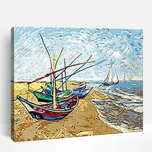 Boats Near Shore | Paint By Numbers