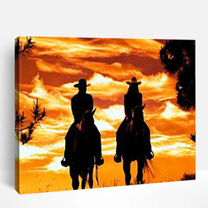 Cowboys Silhouette | Paint By Numbers