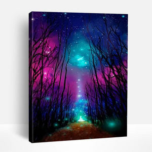 Tree and Galaxy Silhouette | Paint By Numbers