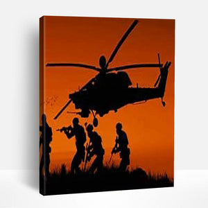 Helicopter Silhouette | Paint By Numbers