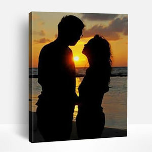 Couple Silhouette Sunset | Paint By Numbers