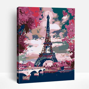 Eiffel Tower and Blossoms | Paint By Numbers