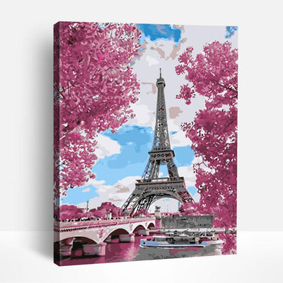 Cherry Blossom and Eiffel | Paint By Numbers