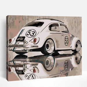 Vintage White Car | Paint By Numbers