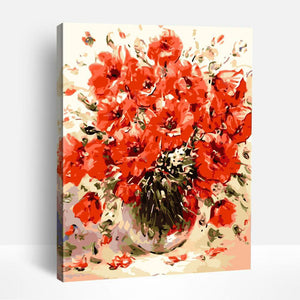 Bunch of Red Flowers | Paint By Numbers