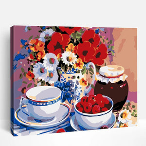 Flowers and Afternoon Tea | Paint By Numbers