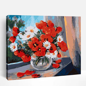 Flowers Near Window | Paint By Numbers