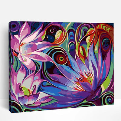 Abstract Lotus Flowers | Paint By Numbers