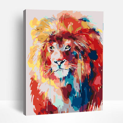 Colorful Watercolor Lion | Paint By Numbers