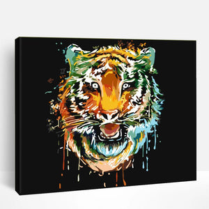 Tiger on Black | Paint By Numbers