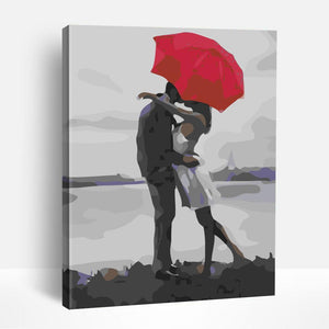 Playful Couple Kissing | Paint By Numbers