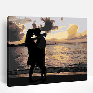 Whimsical Couple Silhouette | Paint By Numbers