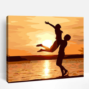 Sunset Joyful Couple | Paint By Numbers