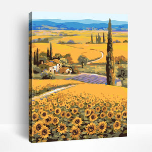 Golden Sunflower Field | Paint By Numbers