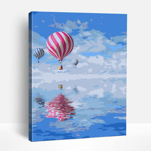 Hot Air Balloon Reflections | Paint By Numbers