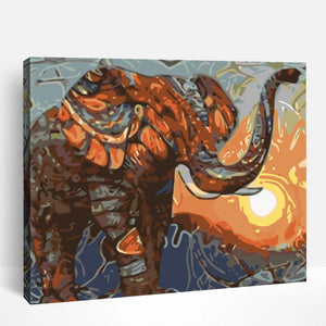 Majestic Elephant at Sunset | Paint By Numbers