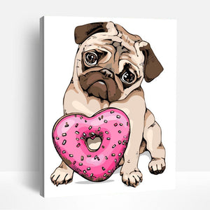 Pug's Sweet Love | Paint By Numbers