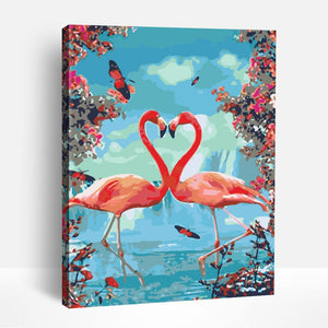 Flamingo with Loves | Paint By Numbers