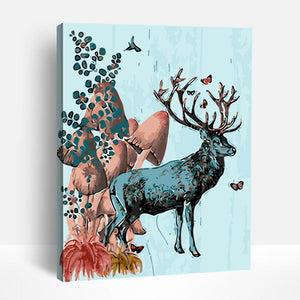 Stag and Mushrooms | Paint By Numbers