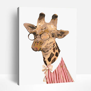 Giraffe with Glasses | Paint By Numbers