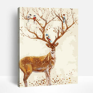 Deer and Small Birds | Paint By Numbers