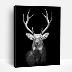 Black and White Deer | Paint By Numbers
