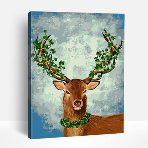Deer and Leaf Antlers | Paint By Numbers