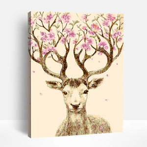 Cherry Blossom Antlers | Paint By Numbers