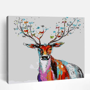Colorful Stag Print | Paint By Numbers