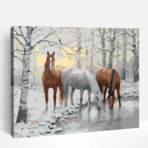 Winterland Horses | Paint By Numbers