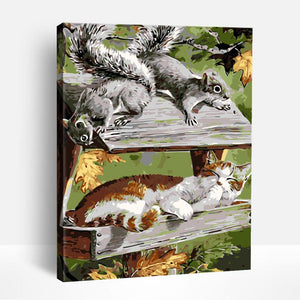 Possums and Cat | Paint By Numbers