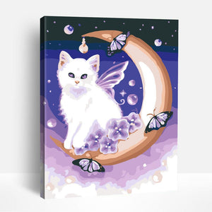 Dreamy Cat and Moon | Paint By Numbers