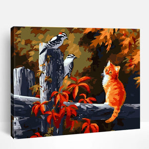 Cat and Birds | Paint By Numbers