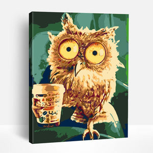 Owl with Coffee | Paint By Numbers