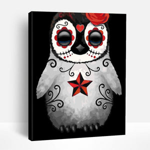 Sugar Skull Penguin | Paint By Numbers