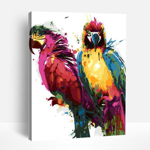 Colorful Abstract Parrots | Paint By Numbers