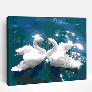 Swans in Sparkling Water | Paint By Numbers