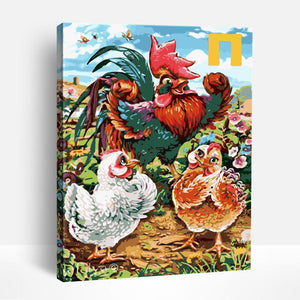 Colorful Chickens | Paint By Numbers