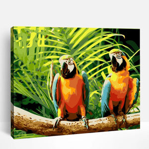 Colorful Parrot Duo | Paint By Numbers