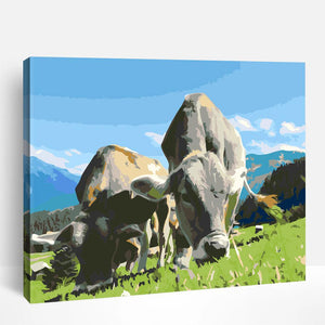 Cow Feeding | Paint By Numbers