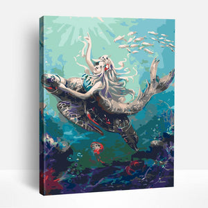 Mermaid and Turtle | Paint By Numbers